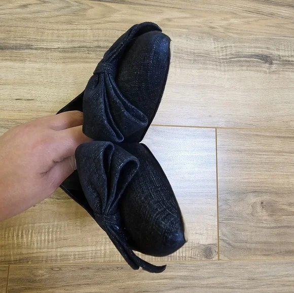 Tory Burch "Rosalind" Denim leather Pointed Toe Flats, size US 8.5 - Picture 5 of 17